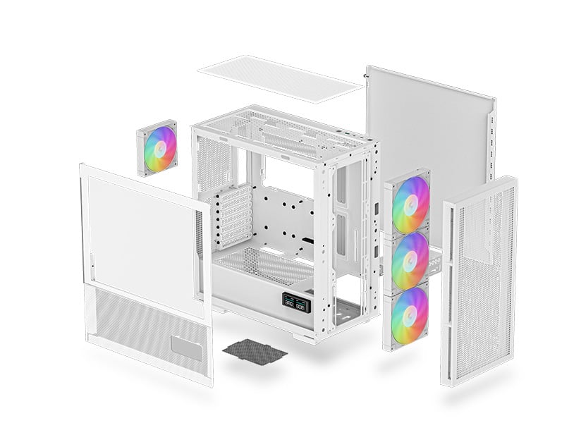 DeepCool CH560 DIGITAL WH ATX Airflow case, Dual Status Display